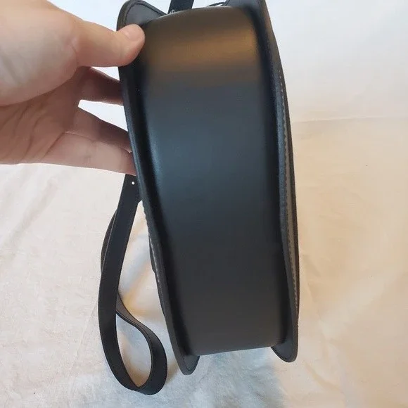 NWT Valentina Fiore Italian Black and Brown Leather Crossbody - Picture 8 of 16